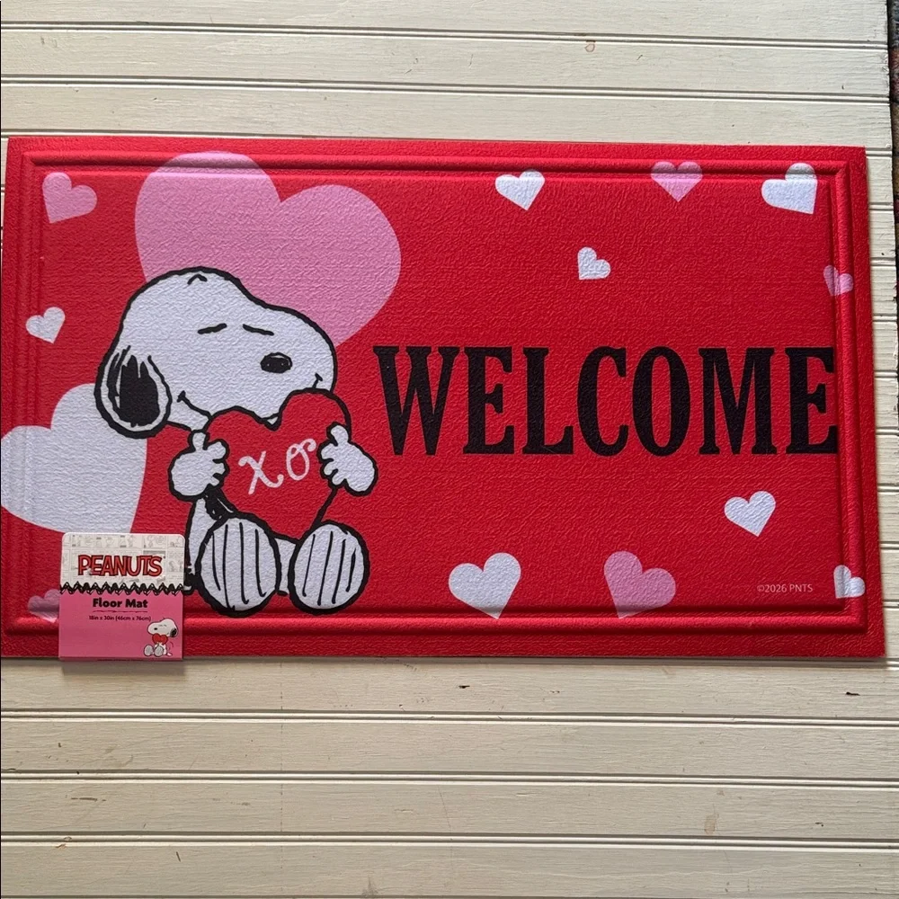 Peanuts : Valentines Red and Pink Snoopy Welcome Mat